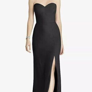 NWT Size 14 After Six Strapless Crepe Black Trumpet Gown, Perfect Condition